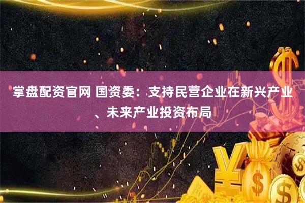 掌盘配资官网 国资委：支持民营企业在新兴产业、未来产业投资布局