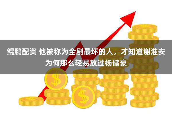 鲲鹏配资 他被称为全剧最坏的人，才知道谢淮安为何那么轻易放过杨储豪